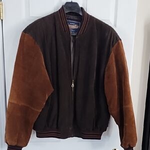 Varsity Suede Bomber Jacket